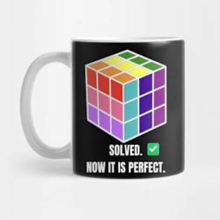 Pride colors cube perfectly solved, for dark background Mug